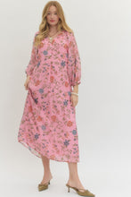 Load image into Gallery viewer, NEWEST ARRIVAL Pink Floral Midi Dress
