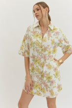 Load image into Gallery viewer, NEWEST ARRIVAL Pink/Yellow Floral Denim Dress
