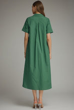 Load image into Gallery viewer, NEWEST ARRIVAL Forest Green Button Front Midi Dress
