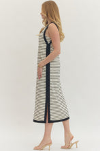Load image into Gallery viewer, NEWEST ARRIVAL Cream/Black Striped Comfy Midi Dress
