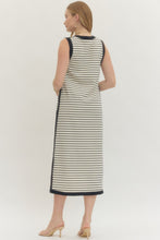 Load image into Gallery viewer, NEWEST ARRIVAL Cream/Black Striped Comfy Midi Dress
