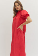 Load image into Gallery viewer, NEWEST ARRIVAL Red Ruffle Neck Midi Dress
