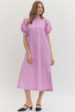 Load image into Gallery viewer, NEWEST ARRIVAL Lilac Ruffle Neck Midi Dress

