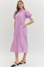 Load image into Gallery viewer, NEWEST ARRIVAL Lilac Ruffle Neck Midi Dress
