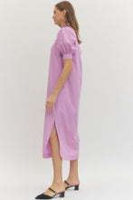 Load image into Gallery viewer, NEWEST ARRIVAL Lilac Ruffle Neck Midi Dress
