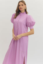 Load image into Gallery viewer, NEWEST ARRIVAL Lilac Ruffle Neck Midi Dress

