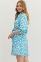 Load image into Gallery viewer, NEWEST ARRIVAL *PREORDER 3/26* Sky Blue Animal Print Button Down Dress
