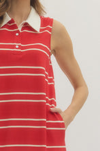Load image into Gallery viewer, NEWEST ARRIVAL *PREORDER 3/26* Red Sporty Striped Midi Dress
