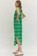 Load image into Gallery viewer, NEWEST ARRIVAL *PREORDER 3/26* Green Sporty Striped Midi Dress
