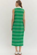 Load image into Gallery viewer, NEWEST ARRIVAL *PREORDER 3/26* Green Sporty Striped Midi Dress

