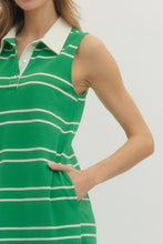 Load image into Gallery viewer, NEWEST ARRIVAL *PREORDER 3/26* Green Sporty Striped Midi Dress
