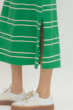 Load image into Gallery viewer, NEWEST ARRIVAL *PREORDER 3/26* Green Sporty Striped Midi Dress
