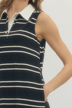 Load image into Gallery viewer, NEWEST ARRIVAL Black Sporty Striped Midi Dress
