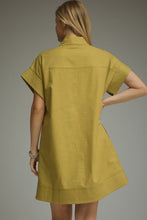 Load image into Gallery viewer, NEWEST ARRIVAL Chartreuse Olive Green Button Front Shift Dress
