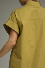 Load image into Gallery viewer, NEWEST ARRIVAL Chartreuse Olive Green Button Front Shift Dress

