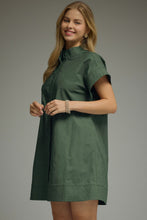 Load image into Gallery viewer, NEWEST ARRIVAL Dark Hunter Green Button Front Shift Dress

