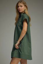 Load image into Gallery viewer, NEWEST ARRIVAL Dark Hunter Green Button Front Shift Dress
