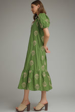 Load image into Gallery viewer, NEWEST ARRIVAL Olive Green/Taupe Embroidered Midi Dress
