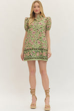 Load image into Gallery viewer, NEWEST ARRIVAL Matcha Green Pink Floral Dress
