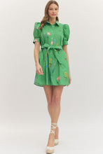 Load image into Gallery viewer, LAST ONE Green Floral Button Down Dress
