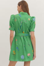 Load image into Gallery viewer, LAST ONE Green Floral Button Down Dress
