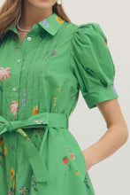 Load image into Gallery viewer, LAST ONE Green Floral Button Down Dress
