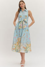 Load image into Gallery viewer, NEWEST ARRIVAL Blue Summer Novelty Print Midi Dress
