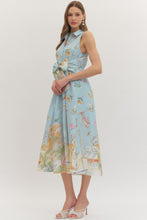 Load image into Gallery viewer, NEWEST ARRIVAL Blue Summer Novelty Print Midi Dress
