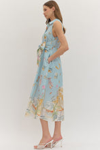 Load image into Gallery viewer, NEWEST ARRIVAL Blue Summer Novelty Print Midi Dress
