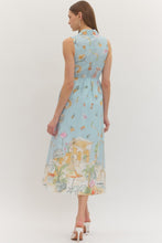 Load image into Gallery viewer, NEWEST ARRIVAL Blue Summer Novelty Print Midi Dress

