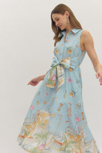 Load image into Gallery viewer, NEWEST ARRIVAL Blue Summer Novelty Print Midi Dress
