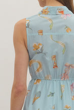 Load image into Gallery viewer, NEWEST ARRIVAL Blue Summer Novelty Print Midi Dress
