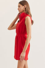 Load image into Gallery viewer, NEWEST ARRIVAL Navy, Red, or Matcha Green Zipper Front Scallop Trim Dress
