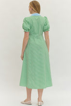 Load image into Gallery viewer, LAST ONE Green Striped Button Down Midi Dress
