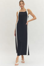 Load image into Gallery viewer, NEWEST ARRIVAL Black/White Trim Jersey Knit Midi Dress
