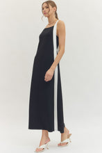Load image into Gallery viewer, NEWEST ARRIVAL Black/White Trim Jersey Knit Midi Dress
