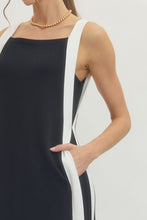 Load image into Gallery viewer, NEWEST ARRIVAL Black/White Trim Jersey Knit Midi Dress
