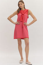 Load image into Gallery viewer, NEWEST ARRIVAL Red/Pink Striped Knit Scarf Dress
