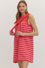 Load image into Gallery viewer, NEWEST ARRIVAL Red/Pink Striped Knit Scarf Dress
