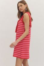 Load image into Gallery viewer, NEWEST ARRIVAL Red/Pink Striped Knit Scarf Dress

