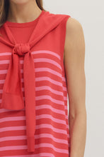 Load image into Gallery viewer, NEWEST ARRIVAL Red/Pink Striped Knit Scarf Dress
