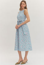 Load image into Gallery viewer, NEWEST ARRIVAL Blue/Pink Floral Denim Midi Dress
