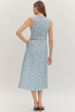 Load image into Gallery viewer, NEWEST ARRIVAL Blue/Pink Floral Denim Midi Dress
