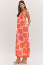 Load image into Gallery viewer, NEWEST ARRIVAL Pink/Orange Shell Print Halter Maxi Dress
