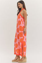 Load image into Gallery viewer, NEWEST ARRIVAL Pink/Orange Shell Print Halter Maxi Dress
