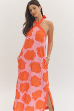 Load image into Gallery viewer, NEWEST ARRIVAL Pink/Orange Shell Print Halter Maxi Dress
