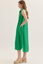 Load image into Gallery viewer, NEWEST ARRIVAL Green Neck Tie Sleeveless Midi Dress
