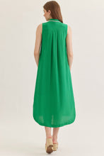 Load image into Gallery viewer, NEWEST ARRIVAL Green Neck Tie Sleeveless Midi Dress
