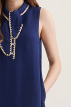 Load image into Gallery viewer, NEWEST ARRIVAL Navy Neck Tie Sleeveless Midi Dress
