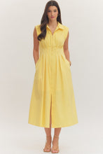 Load image into Gallery viewer, NEWEST ARRIVAL Butter Yellow or Red Zipper Front Midi Dress
